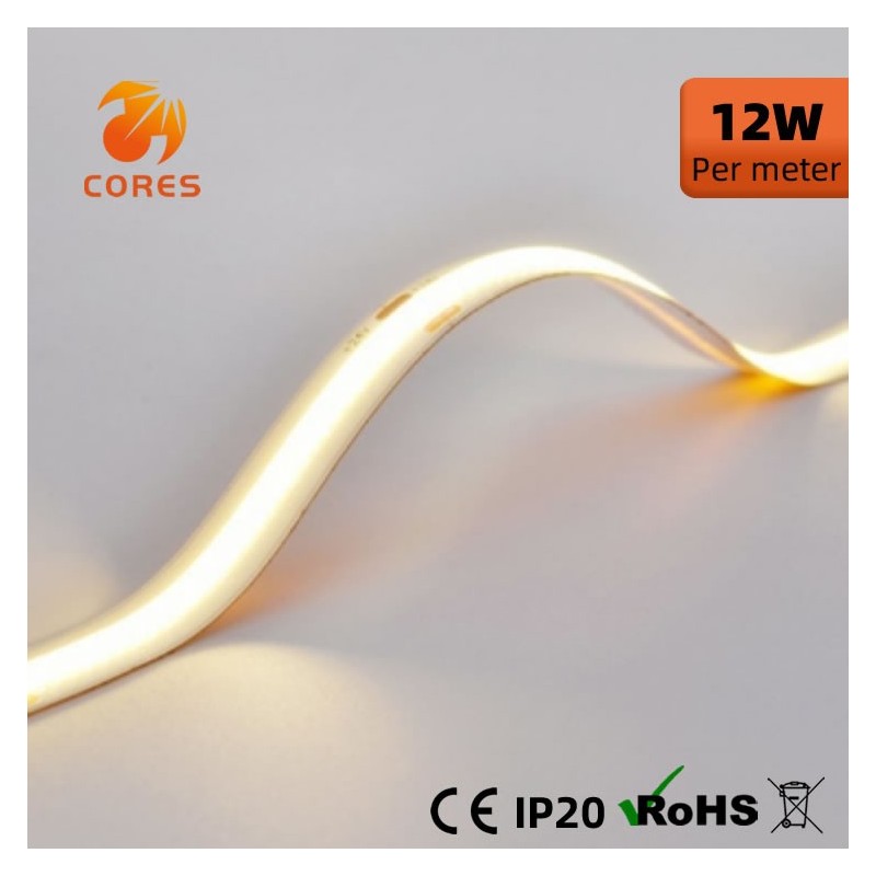 10MM 480chips/m COB Strip 12W 12/24V CIR90