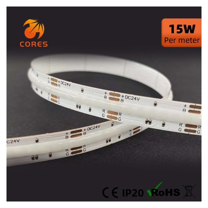 RGB 840chips/m COB Strip 15W 24V