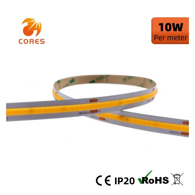 15M CC 360chips/m COB Strip 10W 24V