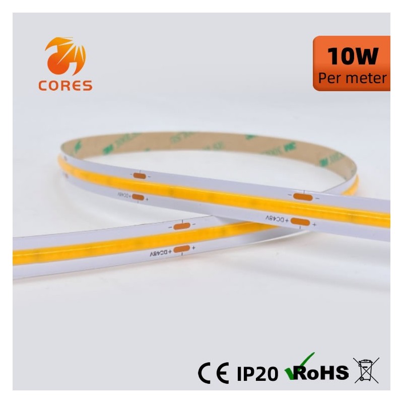 30M CC 480chips/m COB Strip 10W 48V